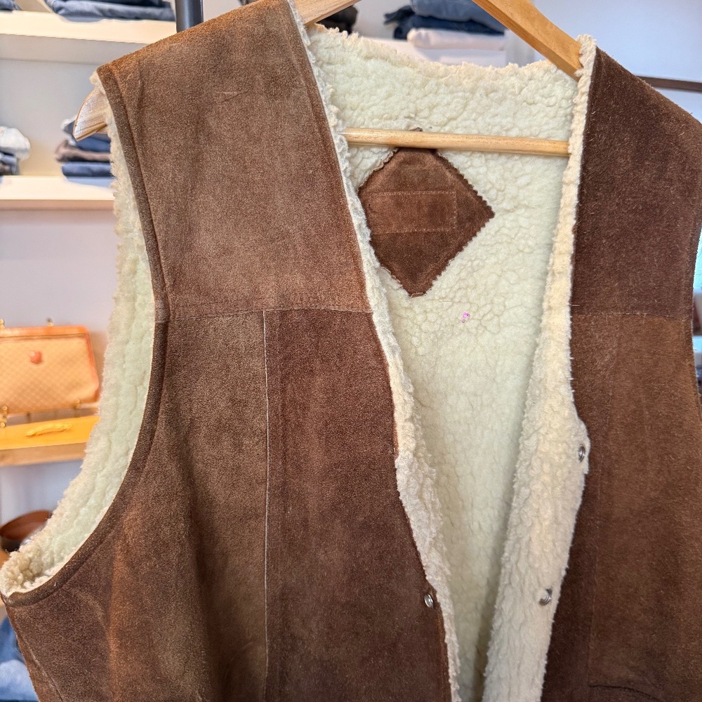 Vintage Suede Vest w/ Wool Lining